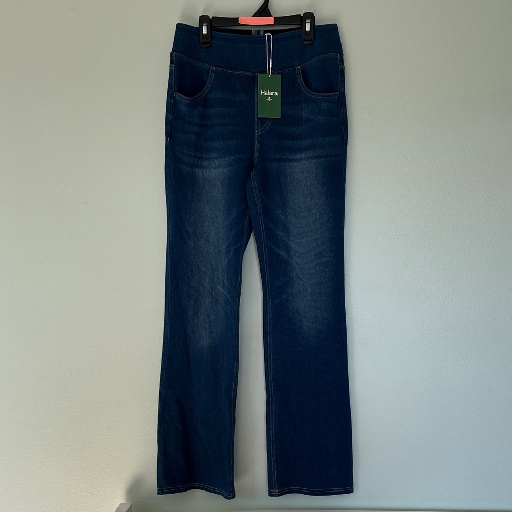 HALARA Women's Deep Blue Wide Leg Jeans